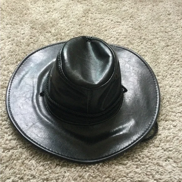 Men’s Faux Leather Cowboy Hat - Picture 8 of 16